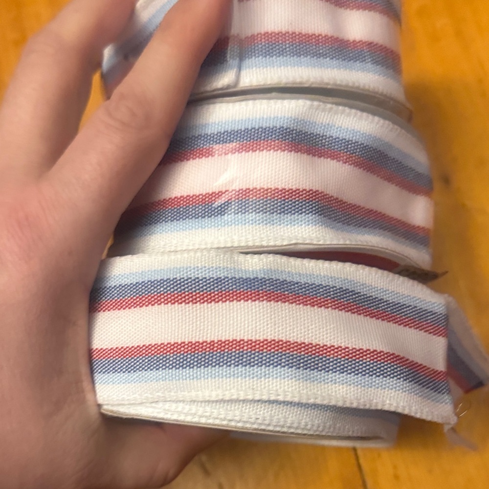 Striped Ribbon in Red, Blue, and White